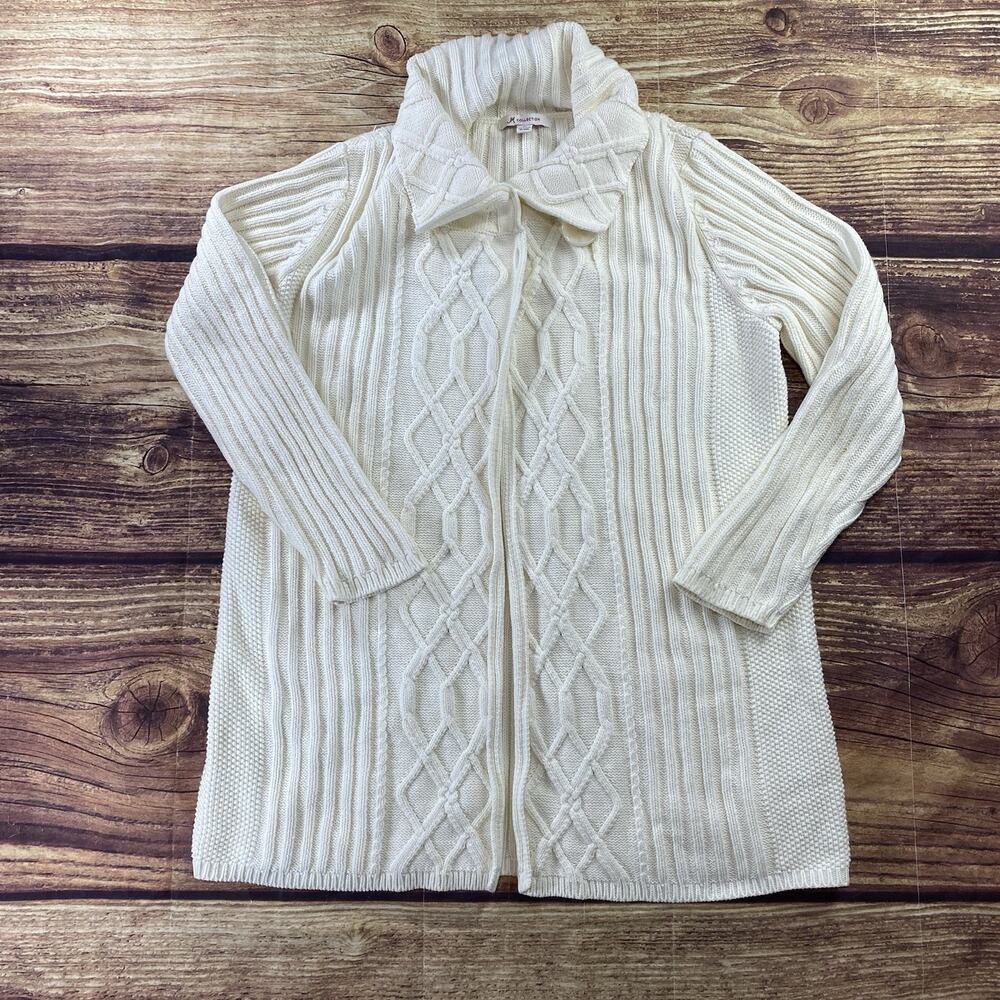 JM Collection Sweater Ivory Single Button Cardigan Women’s XL